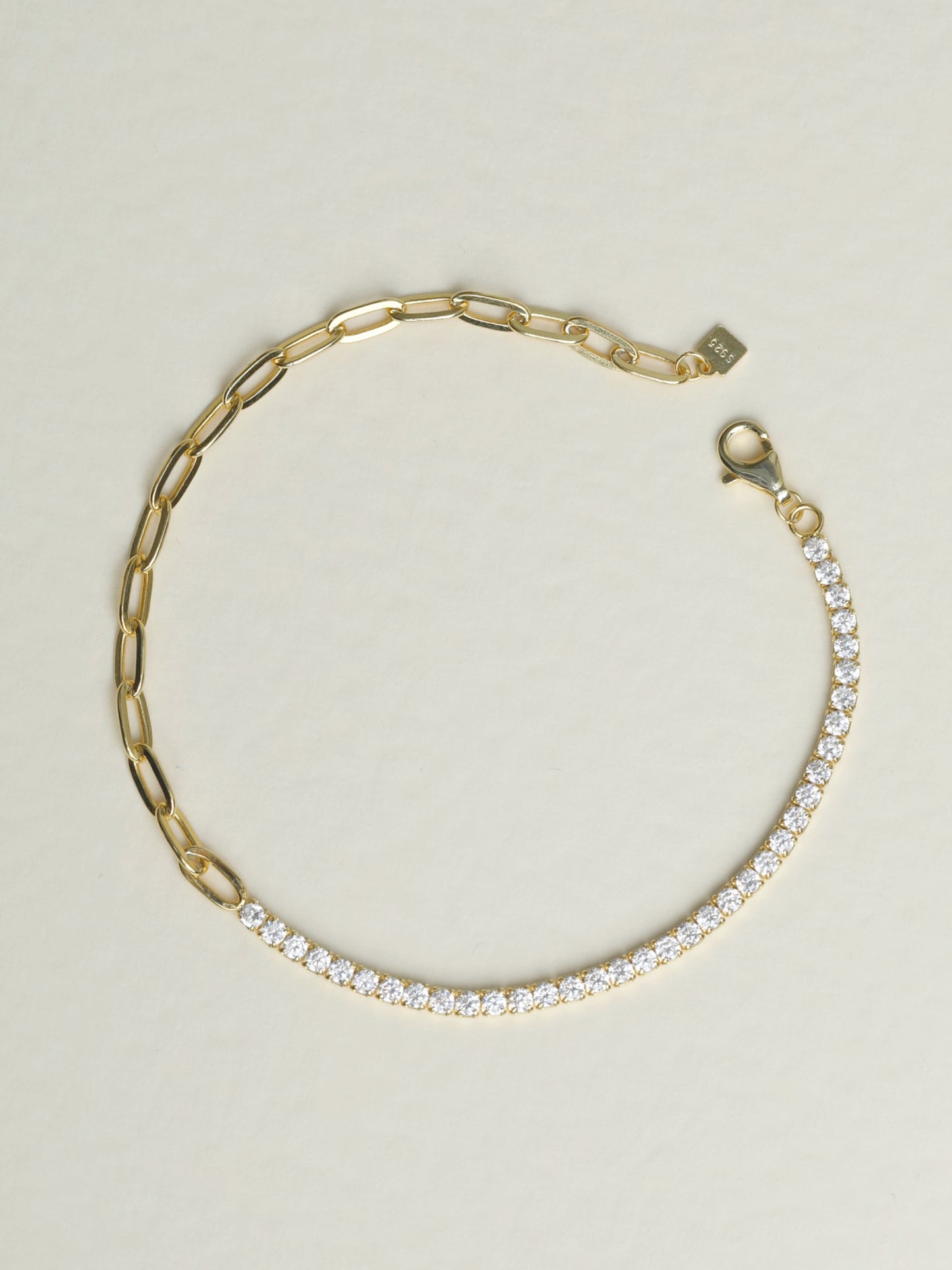 925 Sterling Silver, 18K Gold Plated with Cubic Zirconia