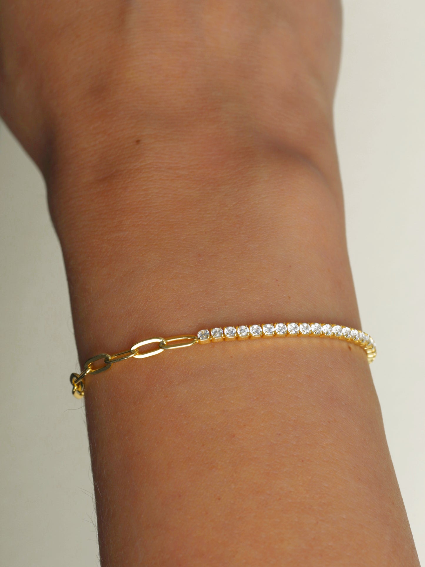 925 Sterling Silver, 18K Gold Plated with Cubic Zirconia